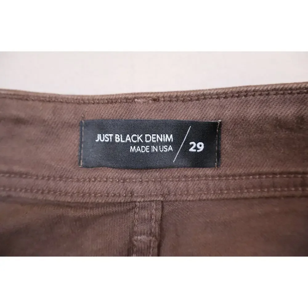 NEW Just Black Denim Women's Brown Espresso Raw Hem High Rise Wide Leg Jeans 29 - Picture 4 of 6